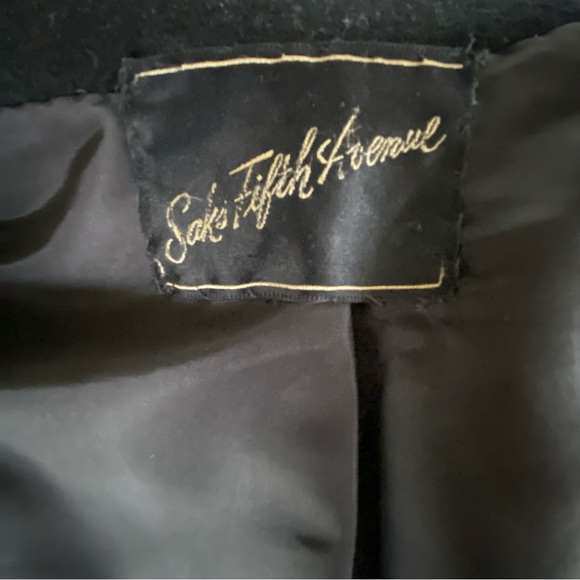 SAKS FIFTH AVENUE Vintage Ben Zuckerman black wool long evening coat, size M - Picture 7 of 11